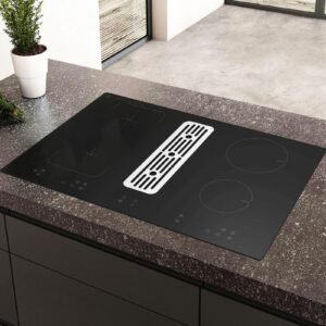 Black Induction Hob with Downdraft Extractor Fan & Filter - SIA IHDR80BL - London Houseware - 3