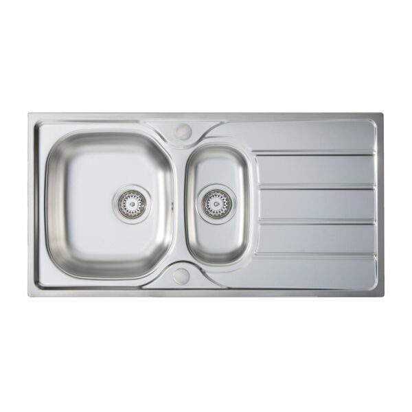 Stainless Steel Kitchen Sink & Waste Kit - SIA BAILE15SS ,1.5 Bowl - London Houseware - 5