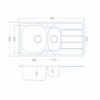 Stainless Steel Kitchen Sink & Waste Kit - SIA BAILE15SS ,1.5 Bowl - London Houseware - 4