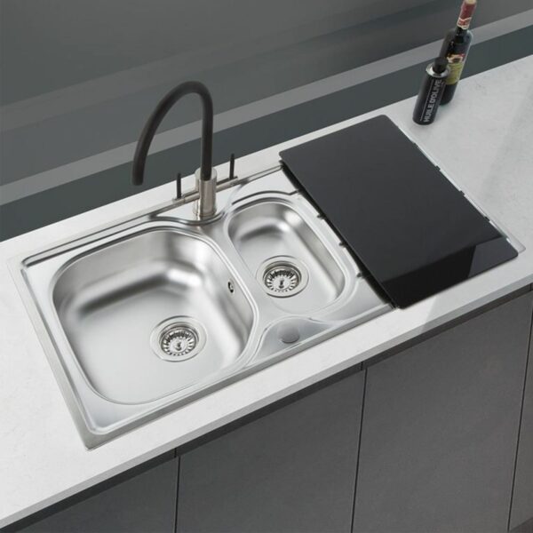 Stainless Steel Kitchen Sink & Waste Kit - SIA BAILE15SS ,1.5 Bowl - London Houseware - 3