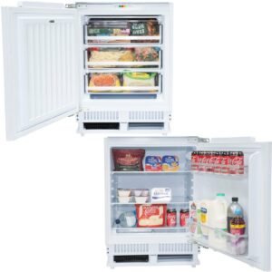 White Under Counter Fridge And Freezer Twin Pack - SIA RFU101-RFU103 - London Houseware - 1