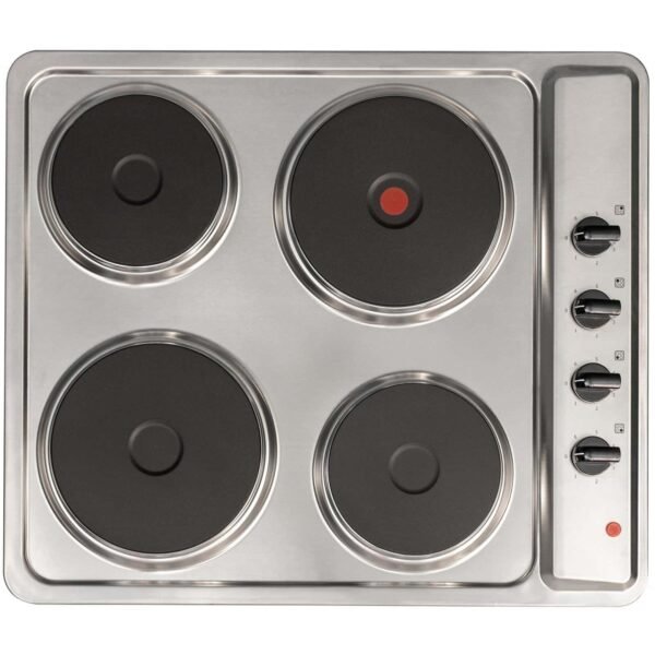 60cm Stainless Steel Solid Plate 4 Zone Electric Hob - SIA PHP601SS - London Houseware - 6