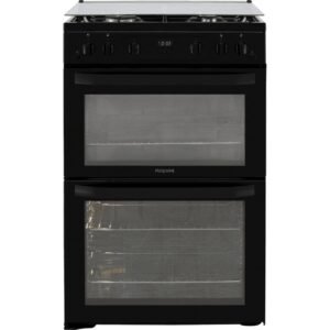 60cm Gas Cooker with Gas Hob/FreeStanding, Black – Hotpoint HDM67G0CCB/UK - London Houseware - 1