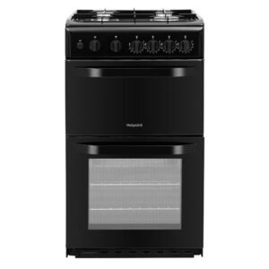 Double Gas Cooker/Separate Grill, Black – Hotpoint HD5G00KCB/UK - London Houseware - 1