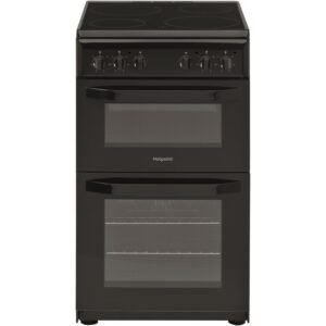 Double Electric Cooker Oven And Hob, Black – Hotpoint HD5V92KCB/UK - London Houseware - 1