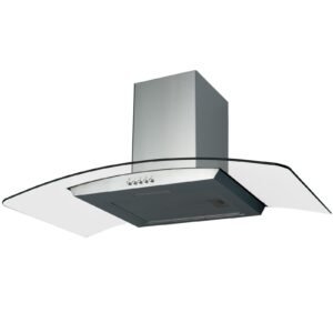 80cm Extractor Fan Cooker Hood / Curved Glass- SIA CGH80SS - London Houseware - 1