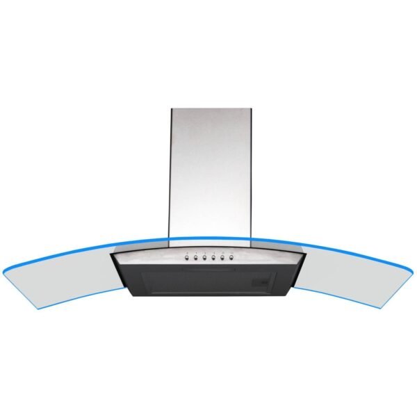 90cm Extractor Fan Cooker Hood / Curved Glass - SIA CPLE90SS - London Houseware - 1