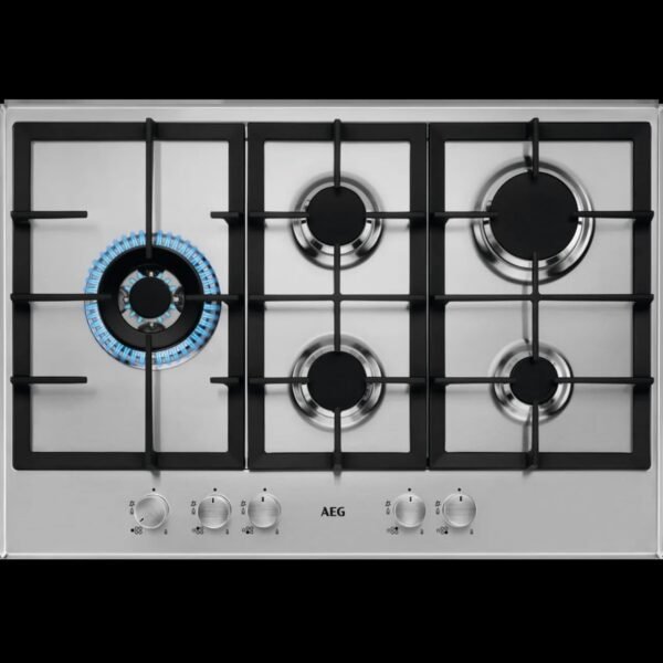 74cm AEG Gas Hob 5 Burner Stainless Steel - HGB75500SM - London Houseware - 1