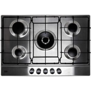 75cm 5 Burner Gas Hob Stainless Steel - Beko HIAW75224SX - London Houseware - 1